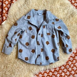 Toddler boys Denim Shirt with Bear Print